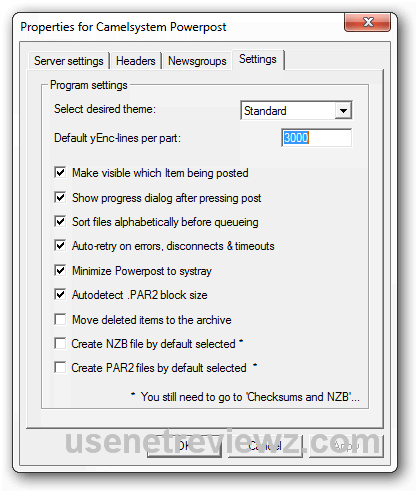 Camelsystem General Settings