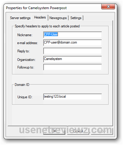 Camelsystem Header Settings