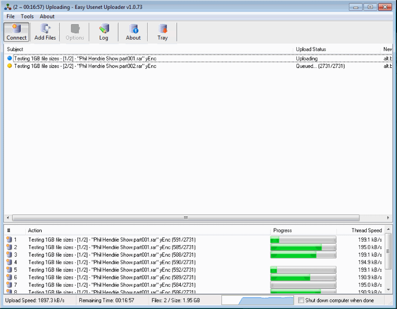 Easyusenet Uploader Screenshot