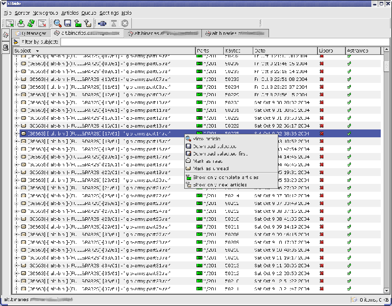 Rar part. Usenet binary. Alt Manager. Newsgroups. Alt + 1.