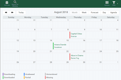 Lidarr Calendar