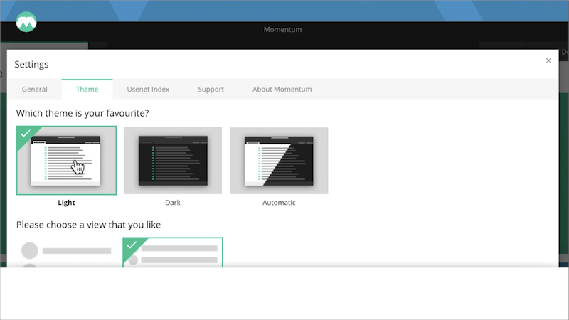 Momentum Settings2