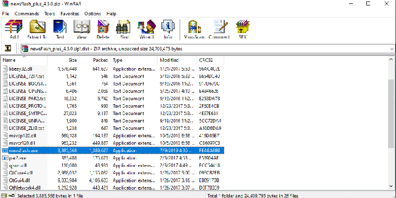 Newsflash Plus Extract File