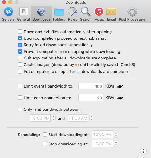 Nzbdrop Download Settings