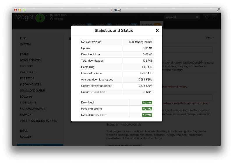 Nzbget Stats