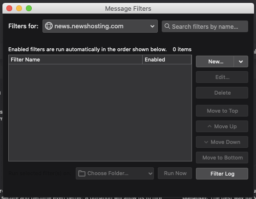 Thunderbird Message Filters