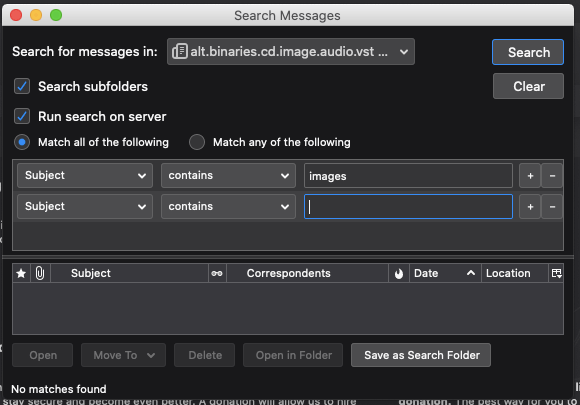 Thunderbird Search for Messages