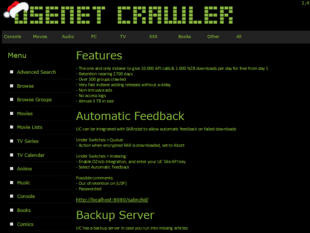 Usenet Crawler Addtional Features